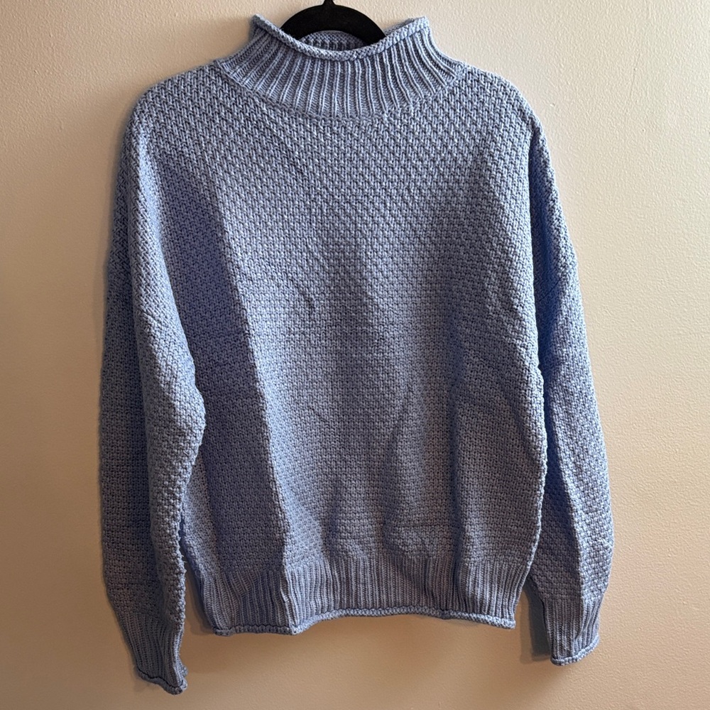Cozy Blue Turtleneck Sweater